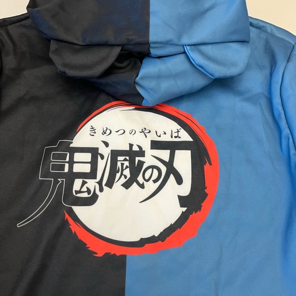 Anime Graphic Hoodie in Blue and Black - Picture 5 of 5